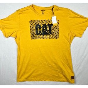 Caterpillar Mens Short Sleeve Logo Tee YELLOW LARGE